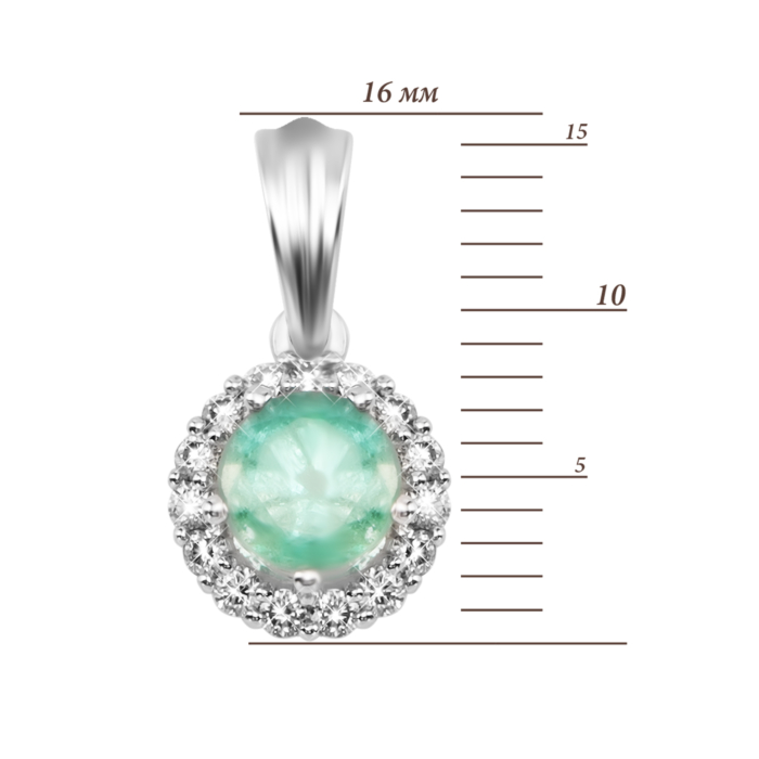 Золота підвіска зі смарагдом та діамантами. Артикул UG533336/1EMD