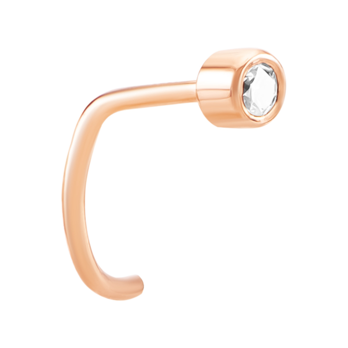 Золота сережка-пірсинг з діамантом. Артикул UG56101304201