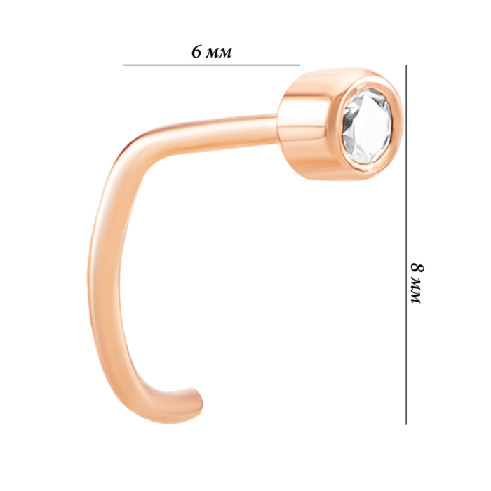 Золота сережка-пірсинг з діамантом. Артикул UG56101304201