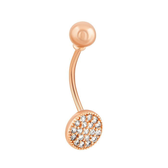 Золота сережка-пірсинг з фіанітами. Артикул UG52111017401