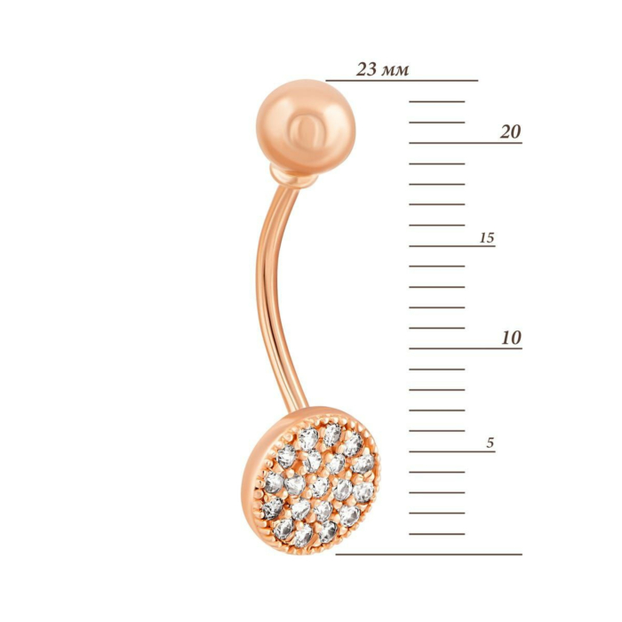 Золотая серьга-пирсинг с фианитами. Артикул UG52111017401