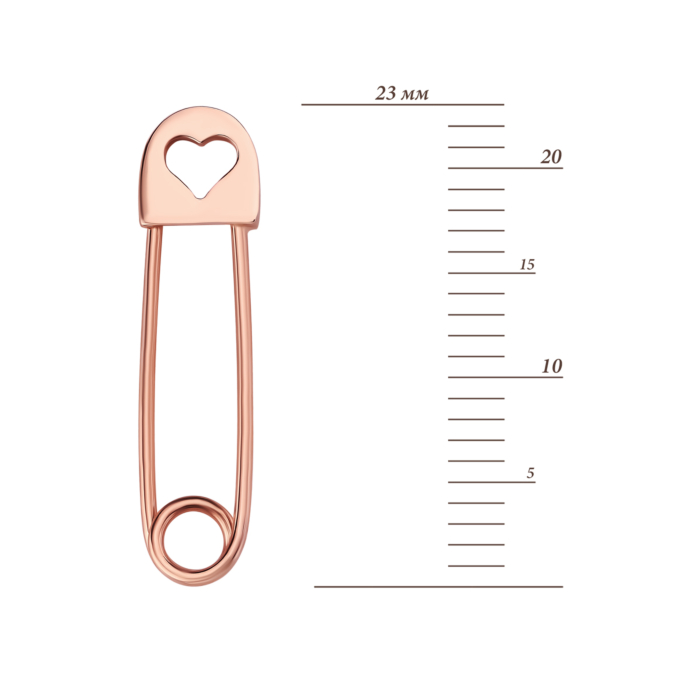 Золота брошка-булавка Серце.Артикул UG58112010801