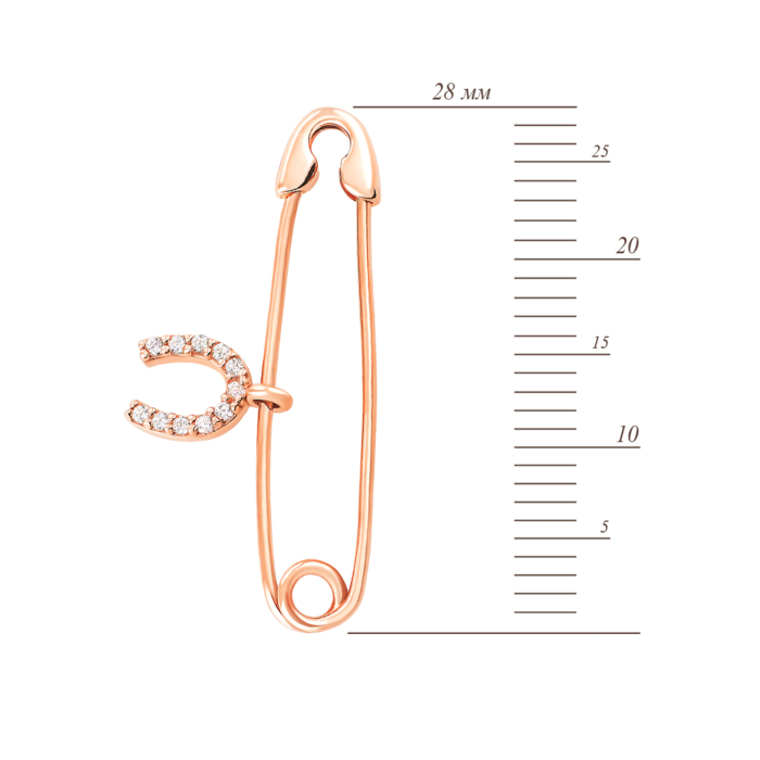 Золота брошка-булавка. Артикул UG5БШ081(4)и