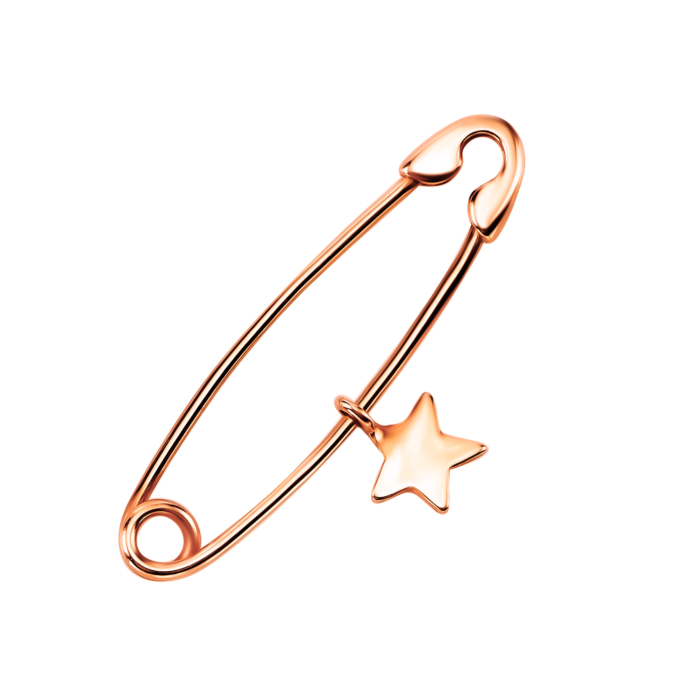 Золота брошка-булавка Зірка. Артикул UG5БШ081(6)и