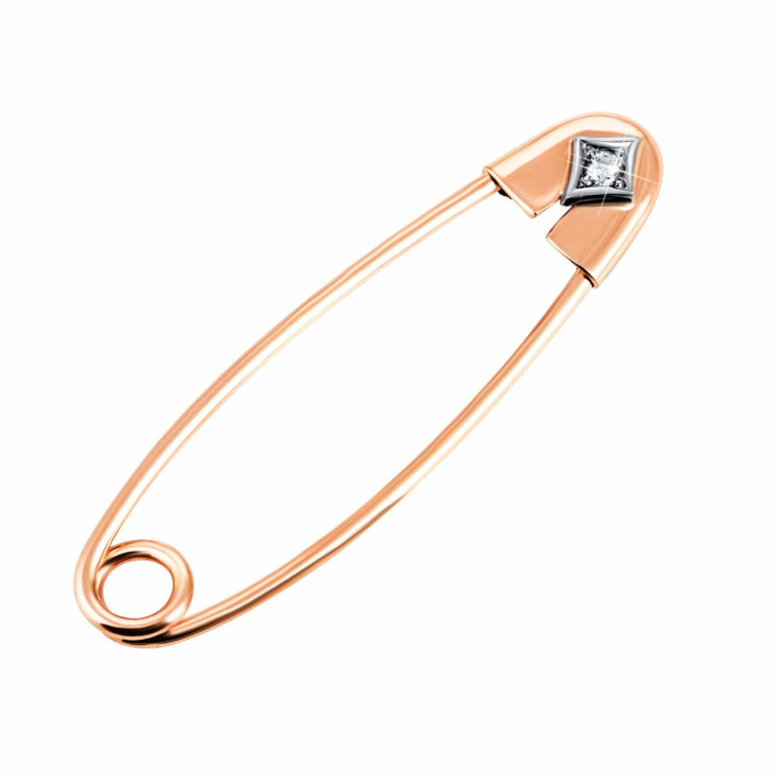 Золота брошка-булавка з фіанітом. Артикул UG5Бл 003/3