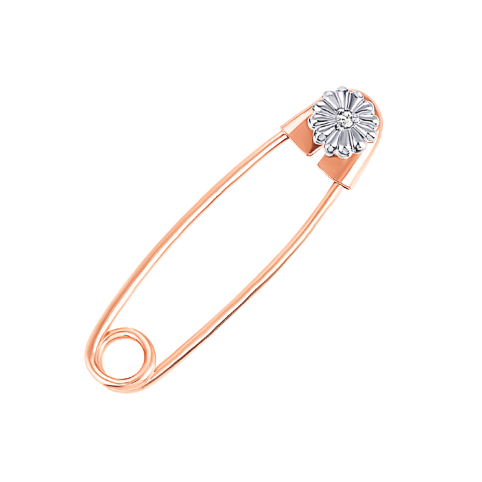 Золота брошка-булавка з фіанітом. Артикул UG5Бл 004/2