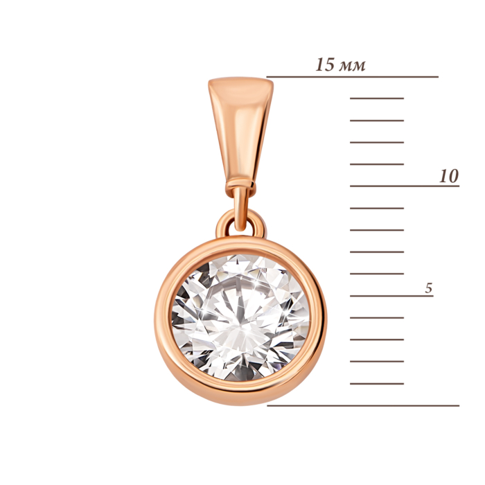 Золота підвіска з фіанітом.Артикул UG53101013801