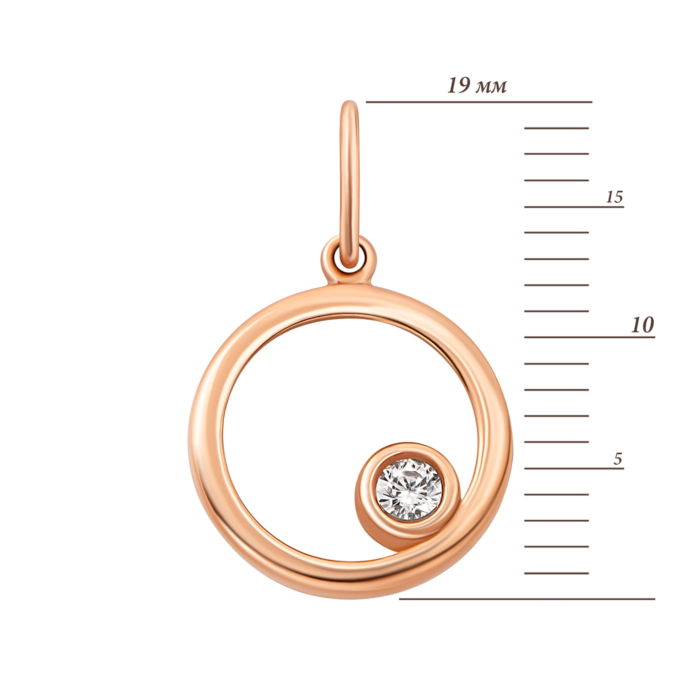 Золота підвіска з фіанітом.Артикул UG53101018401