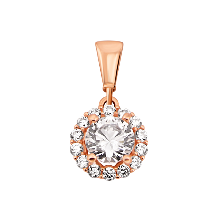 Золота підвіска з фіанітами.Артикул UG53101022101