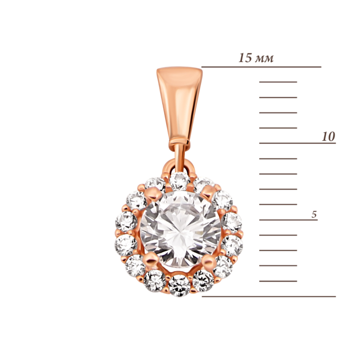 Золота підвіска з фіанітами.Артикул UG53101022101