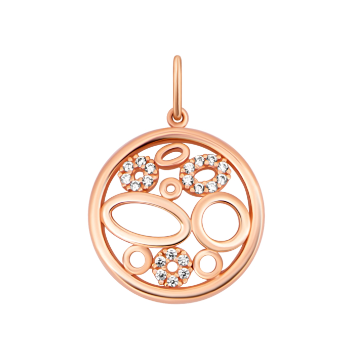 Золота підвіска з фіанітами.Артикул UG53101025201