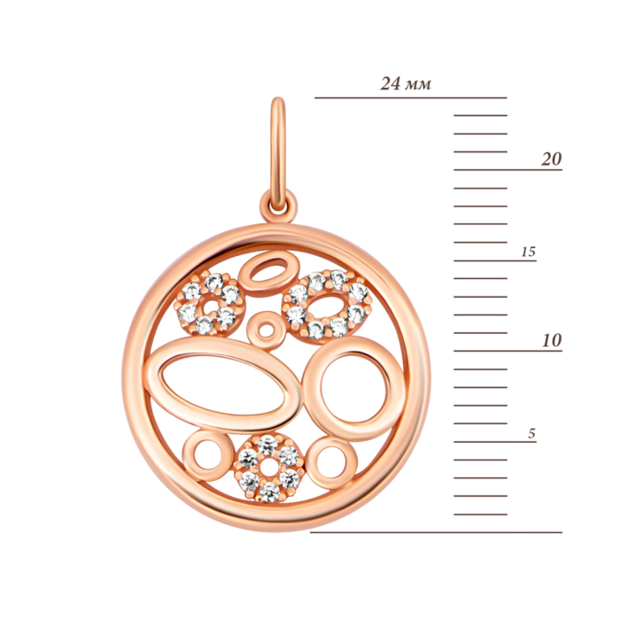 Золота підвіска з фіанітами.Артикул UG53101025201