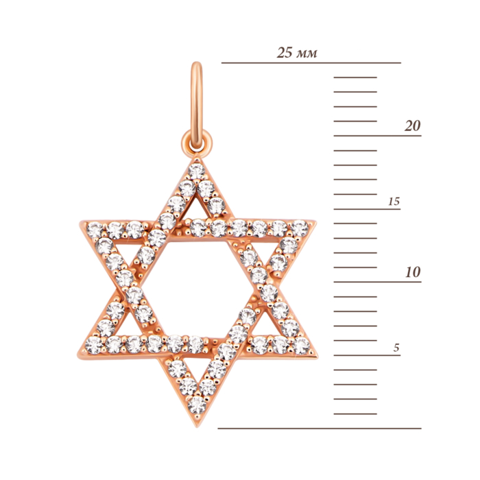 Золота підвіска Зірка Давида.Артикул UG53101028301