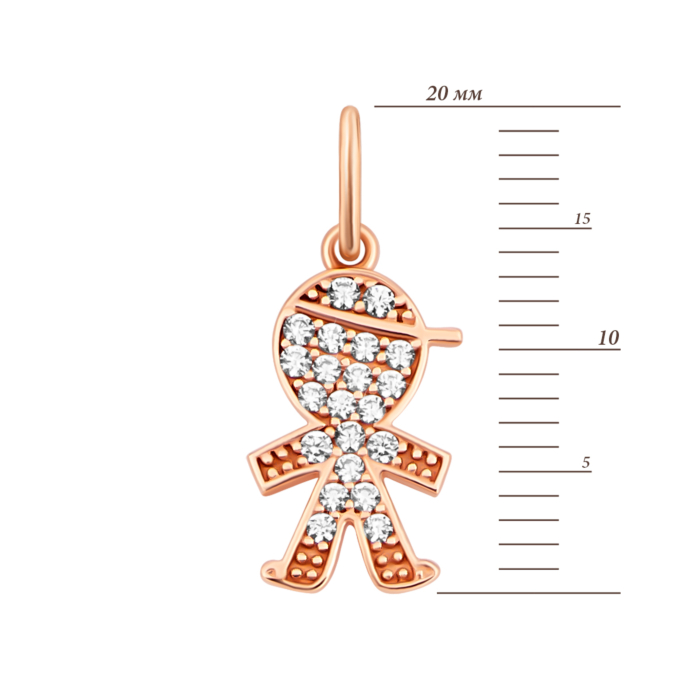 Золота підвіска Хлопчик з фіанітами.Артикул UG53101029301