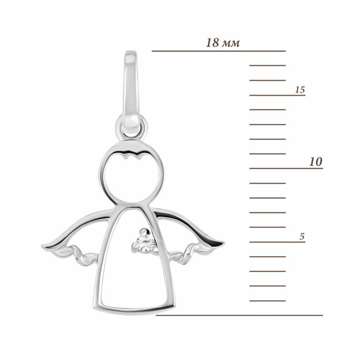 Золота підвіска Янгол з діамантом.Артикул UG5ПМ0024/1