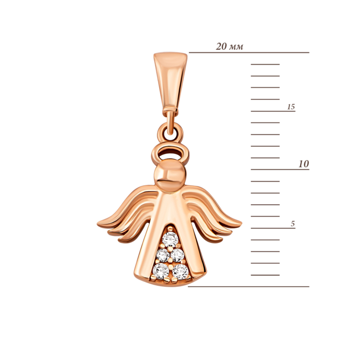 Золота підвіска Янгол з фіанітами.Артикул UG53101013701
