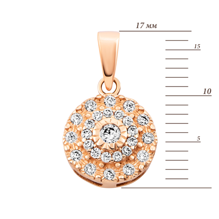 Золота підвіска з фіанітами. Артикул UG53101011201