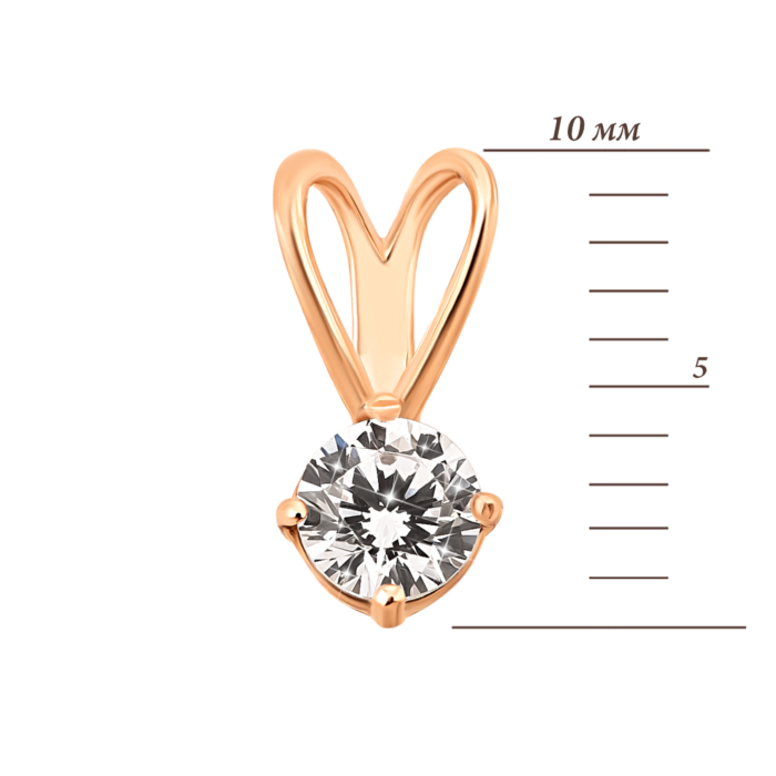 Золота підвіска з фіанітом.Артикул UG5310256910101