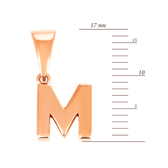 Золота підвіска Літера М. Артикул UG5ПБ292и