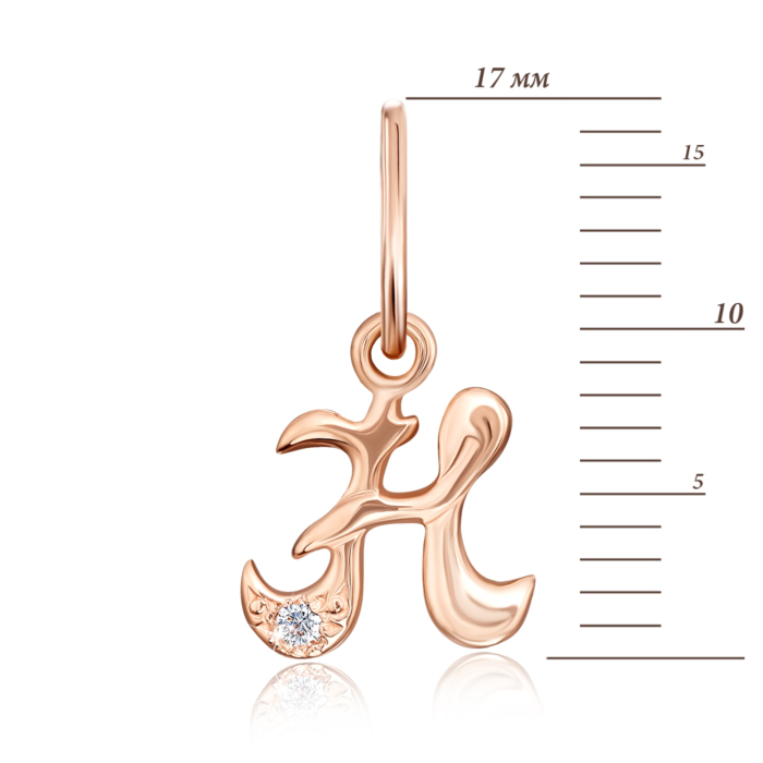 Золота підвіска «Літера Н». Артикул 3135/н