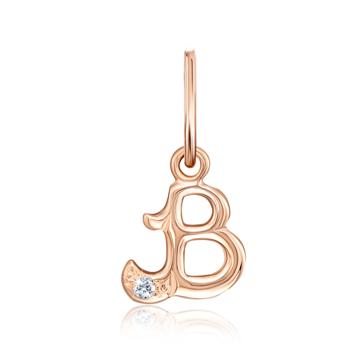 "Золота підвіска ""Літера В"". Артикул 3135/в"