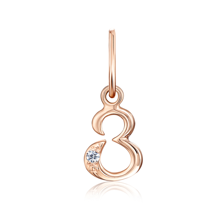 Золота підвіска "Літера З" з фіанітом. Артикул 3135/з