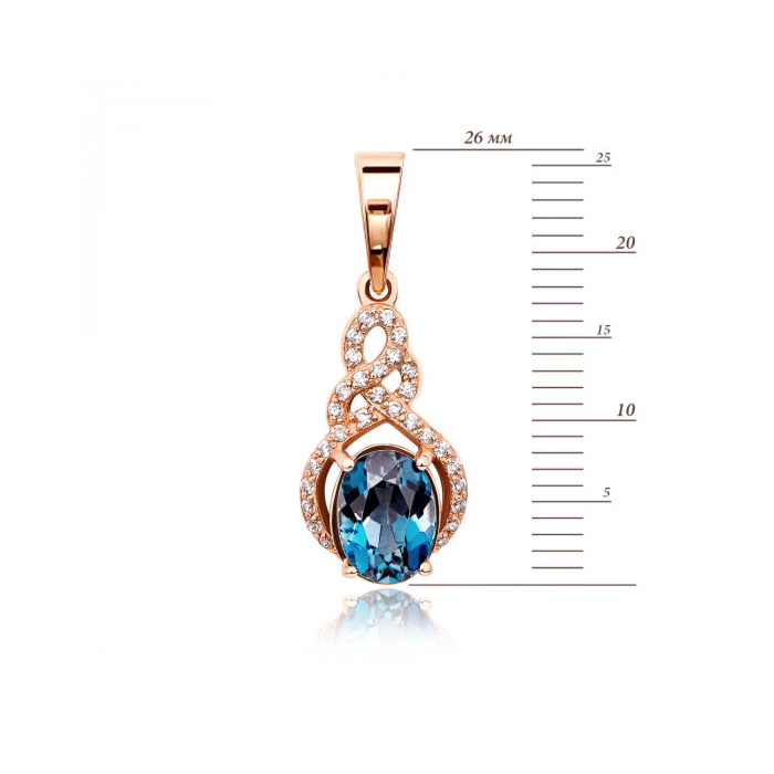 Золота підвіска з лондон-топазом і фіанітами (550017/01/0/5505)