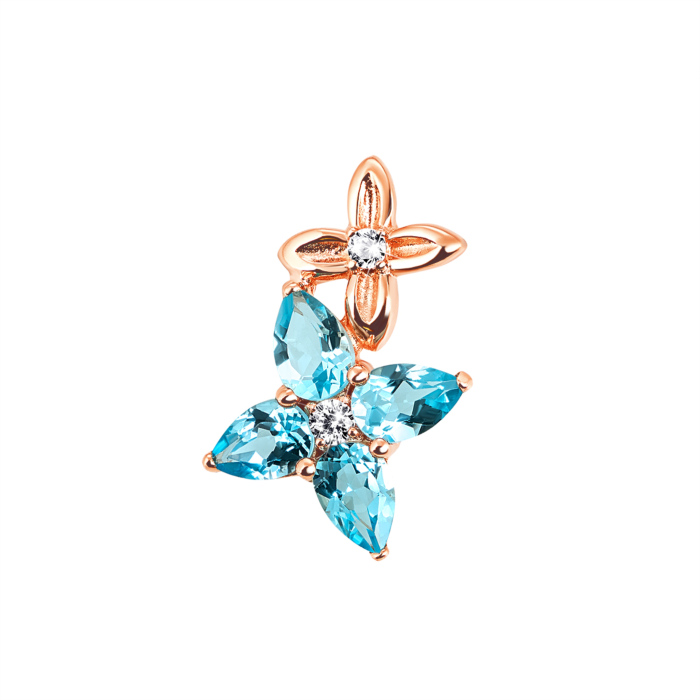 Золота підвіска з топазом swiss і фіанітами. Артикул UG5п660тс