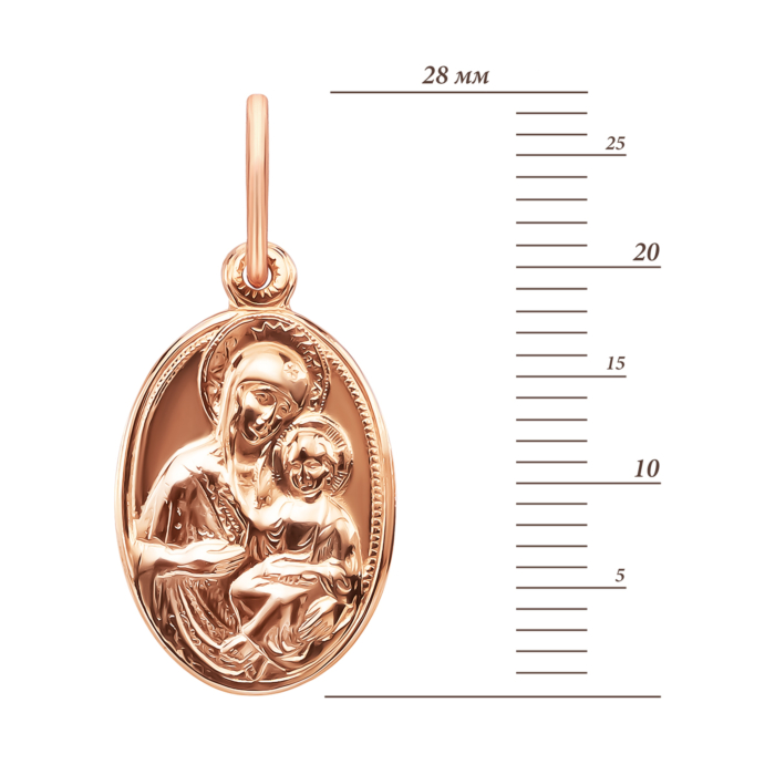 Золота підвіска-іконка Божої Матері. Артикул UG5и029