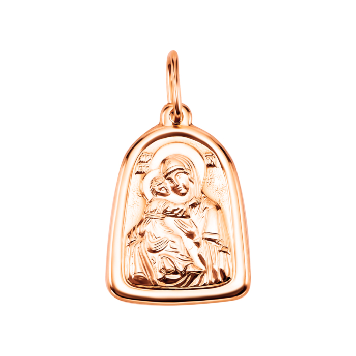 Золота підвіска-ікона Божої Матері. Артикул UG5и059