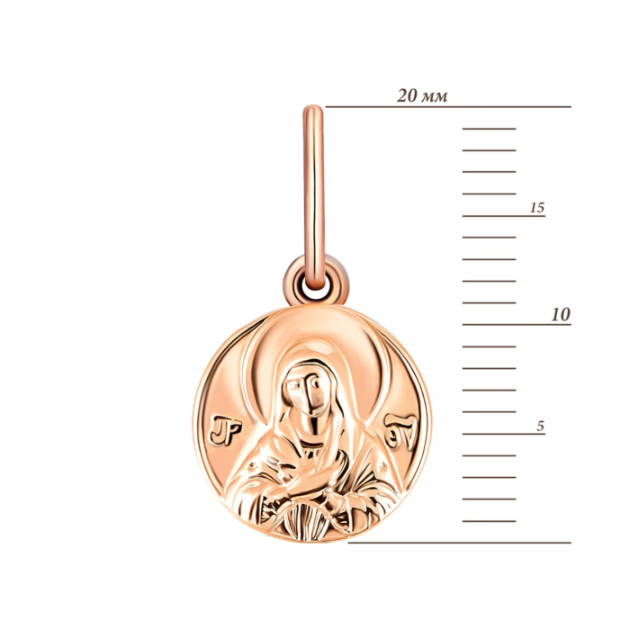 Золота підвіска-ікона Божої Матері. Артикул UG5П0153