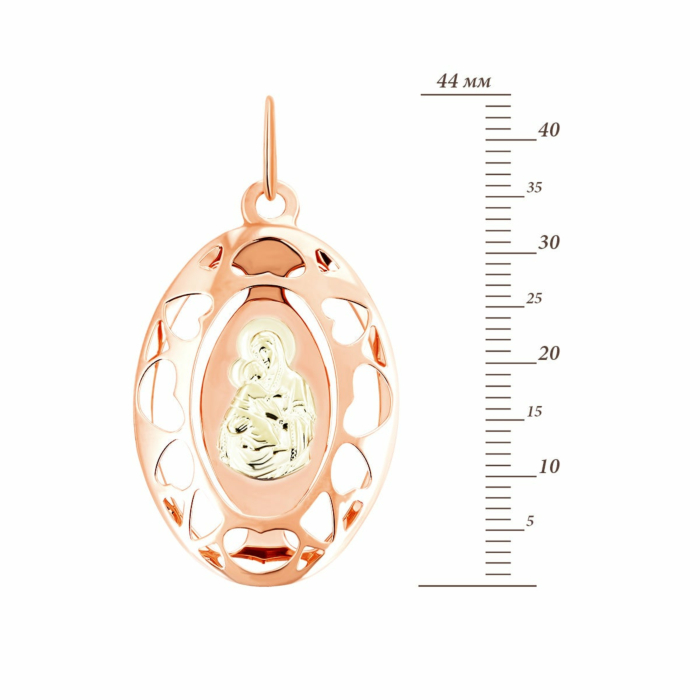 Золота підвіска-ікона Божої Матері Володимирська.Артикул UG511417-Л.Вл.м