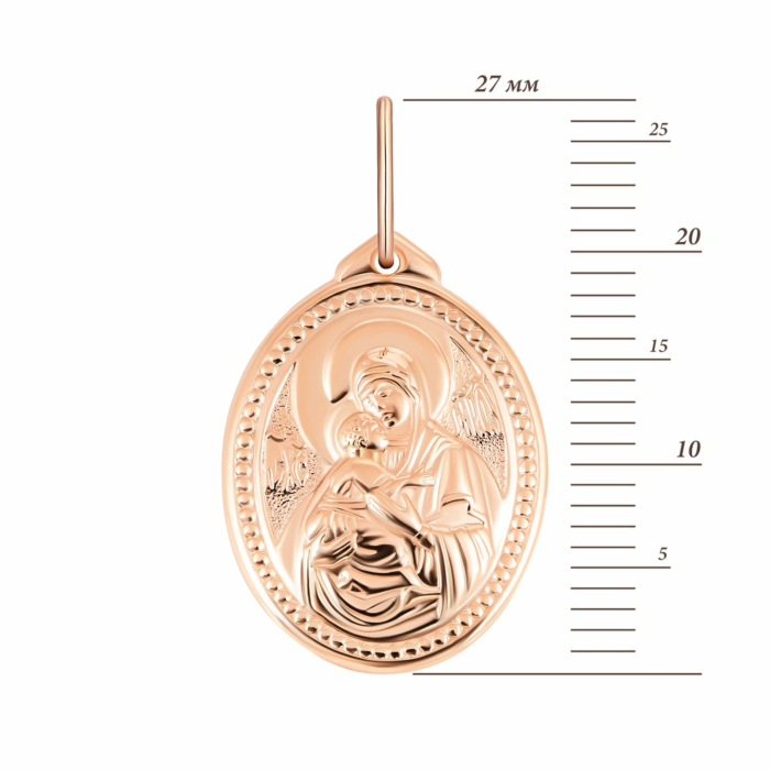 Золота підвіска-ікона Божої Матері Володимирська. Артикул UG5П0143