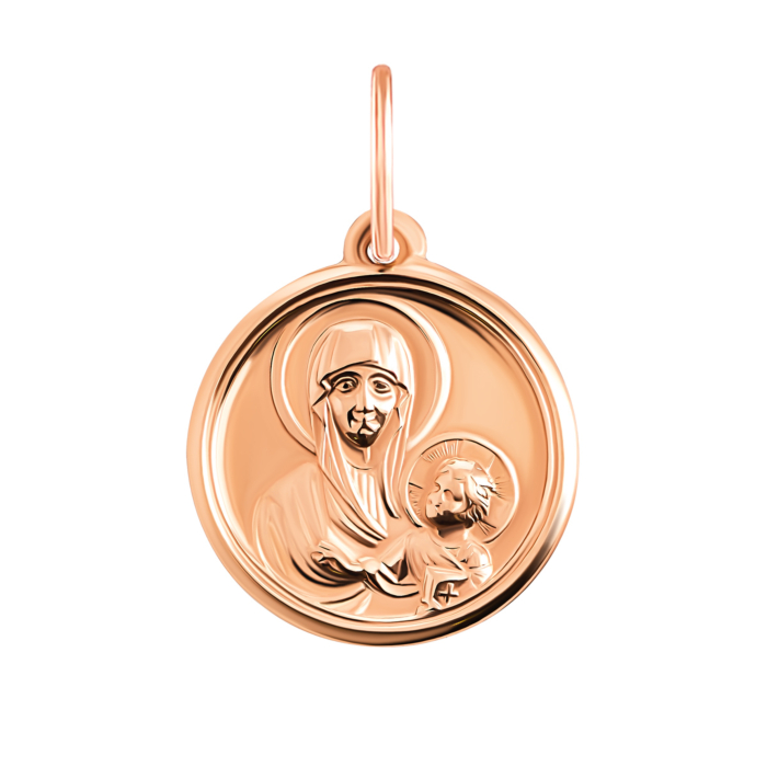 Золота підвіска-іконка Божої Матері Смоленська. Артикул UG5л031