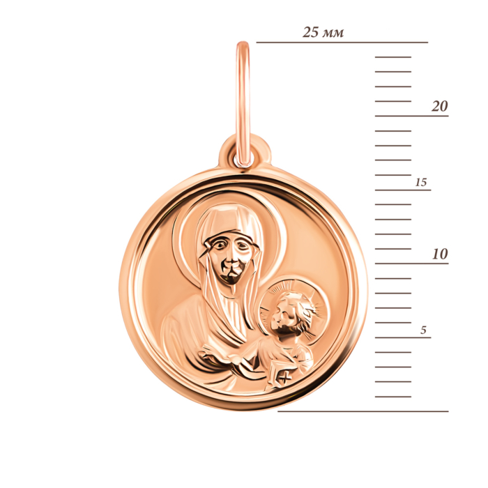 Золота підвіска-іконка Божої Матері Смоленська. Артикул UG5л031