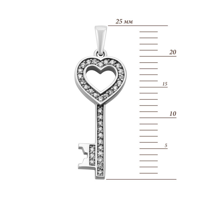 Золота підвіска Ключик з діамантами.Артикул UG53101010602