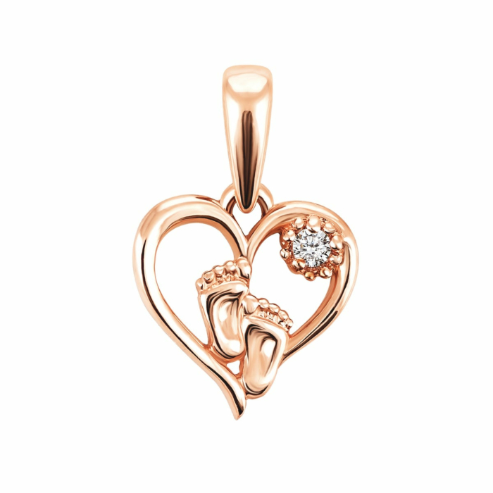 Золота підвіска Ніжки з фіанітом. Артикул UG5ПВ318и