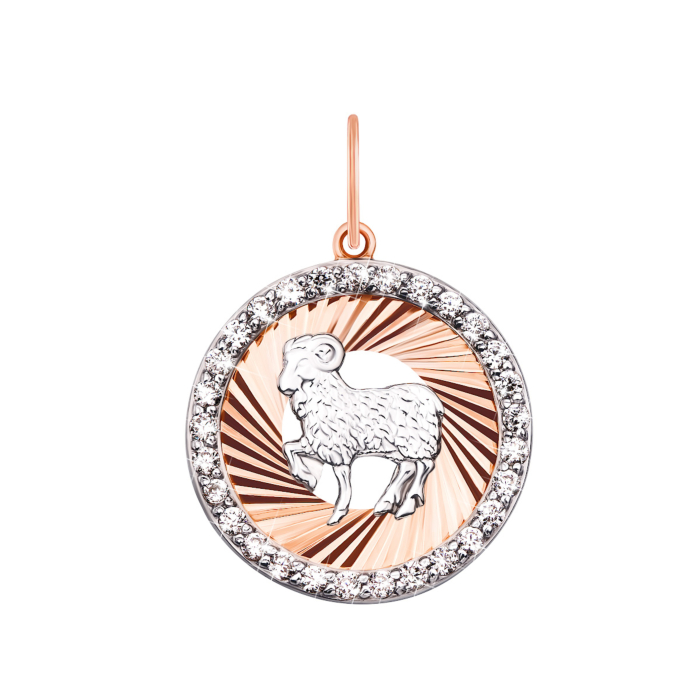 Золота підвіска Овен з фіанітами (30512/ов)