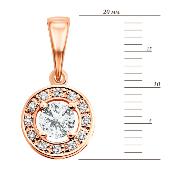 Золота підвіска з фіанітами. Артикул UG5П0296