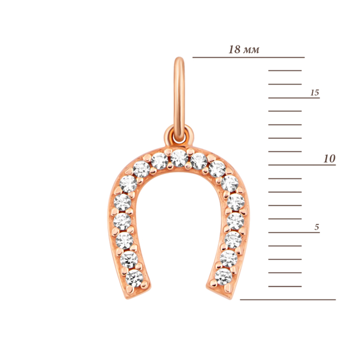Золота підвіска Підкова з фіанітами.Артикул UG53101028001