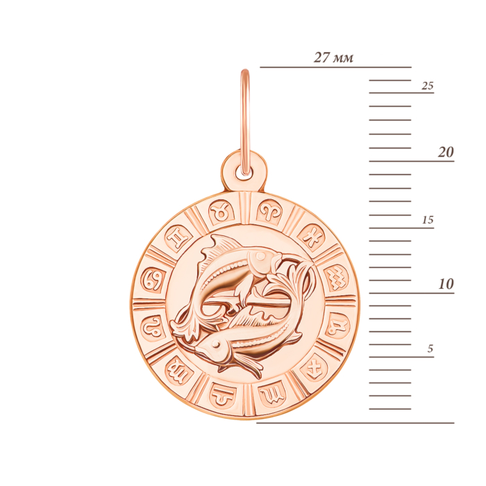 Золота підвіска «Риби». Артикул 30503/рб