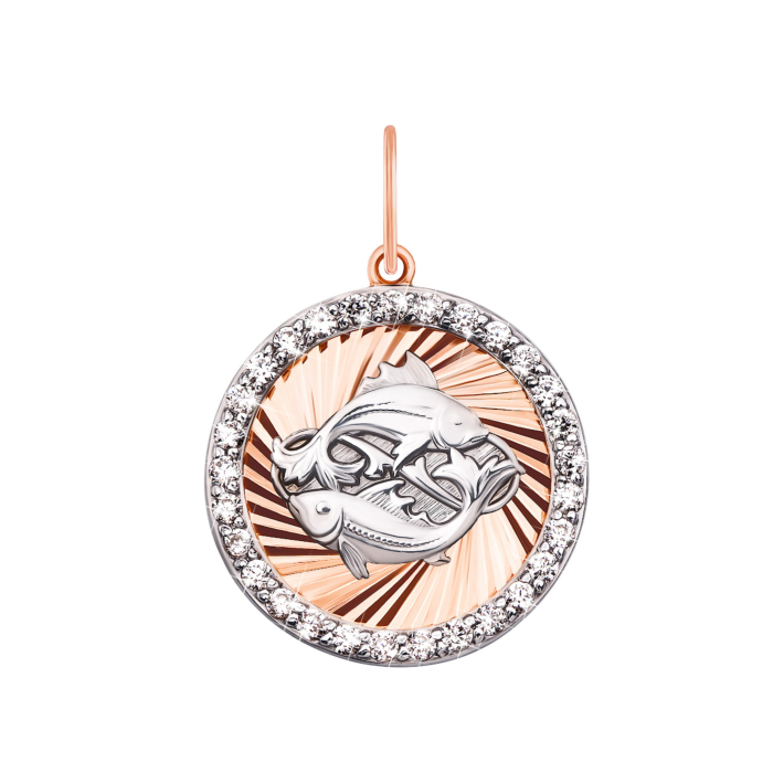 Золота підвіска Риби з фіанітами (30512/рб)