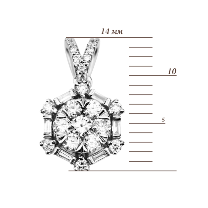 Золота підвіска з діамантами. Артикул UG53101512702 бр