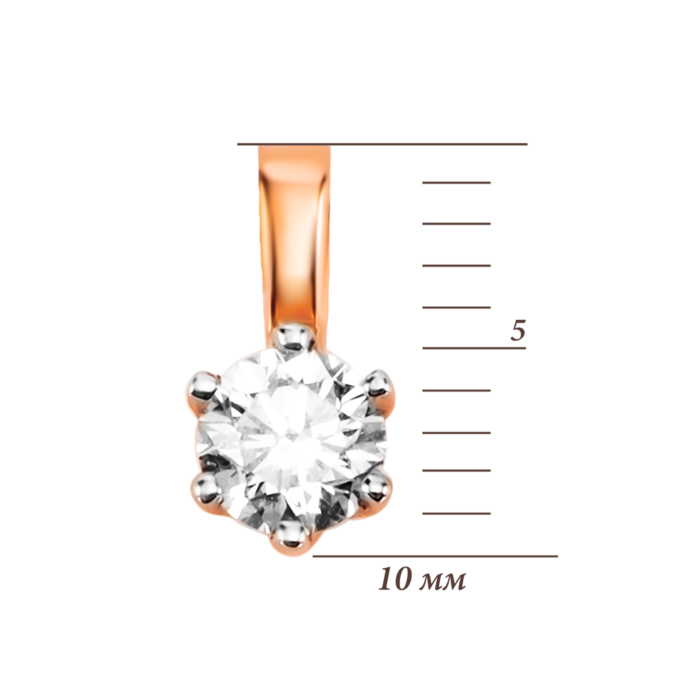 Золотая подвеска с бриллиантом. Артикул UG53111479201