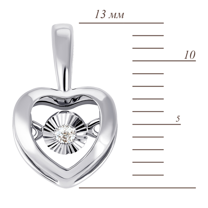 Золота підвіска з діамантом. Артикул UG5880300/2-Калм.бел