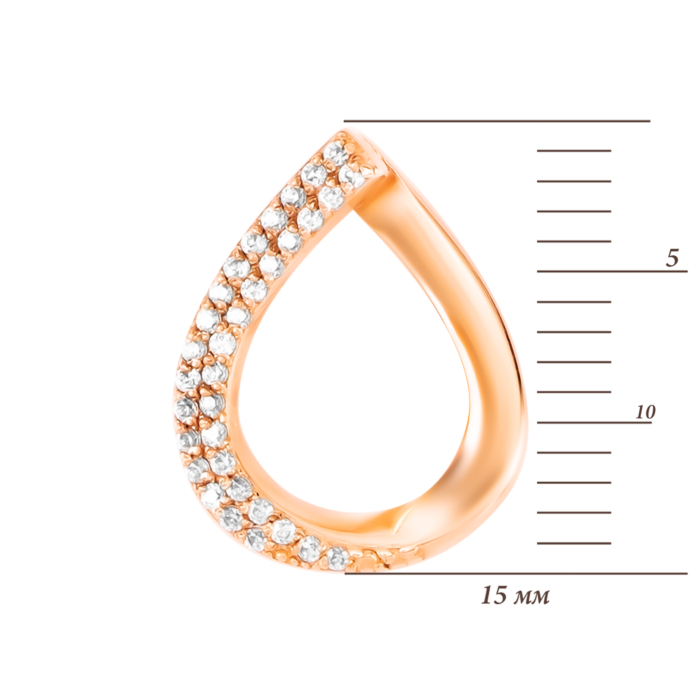 Золота підвіска з фіанітами. Артикул UG531/0274/00/01/01