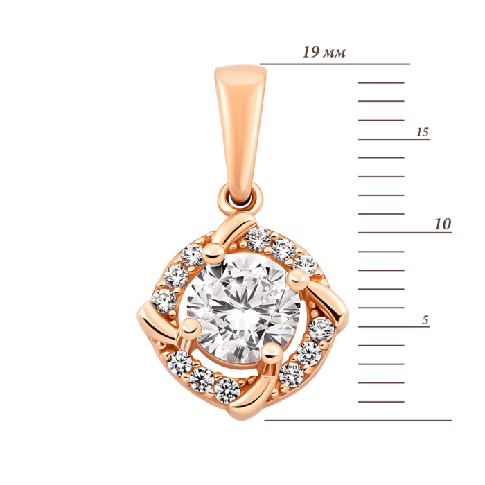 Золота підвіска з фіанітами.Артикул UG53101010001