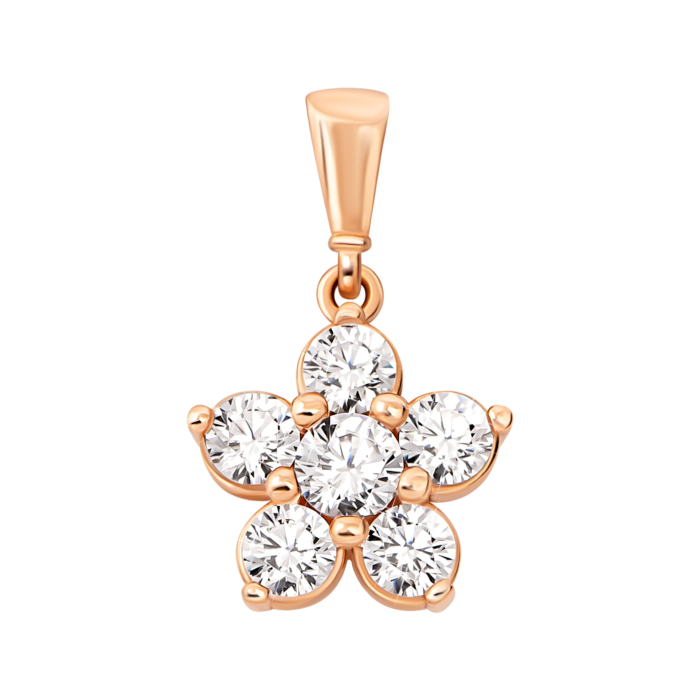 Золота підвіска з фіанітами.Артикул UG53101014101