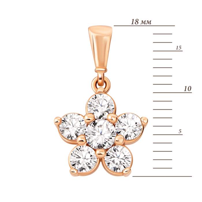 Золота підвіска з фіанітами.Артикул UG53101014101