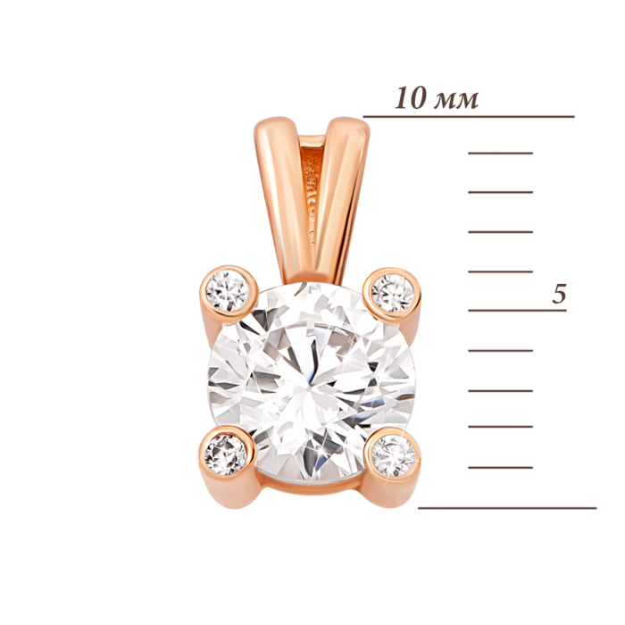 Золота підвіска з фіанітами.Артикул UG53101014201